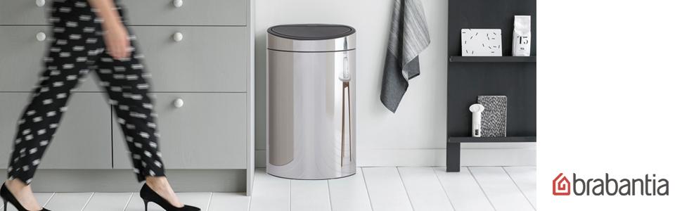 Відро для сортування сміття Brabantia з сенсорною кришкою, 2 відра (10л / 23л), Бежеве, 33 літри, Platinum