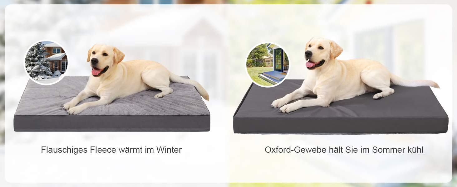 Ортопедичний лежак для собак великих порід, лежанка для собак знімний чохол, 105x70 см, двосторонній килимок, темно-сірий, 121x76x10 см