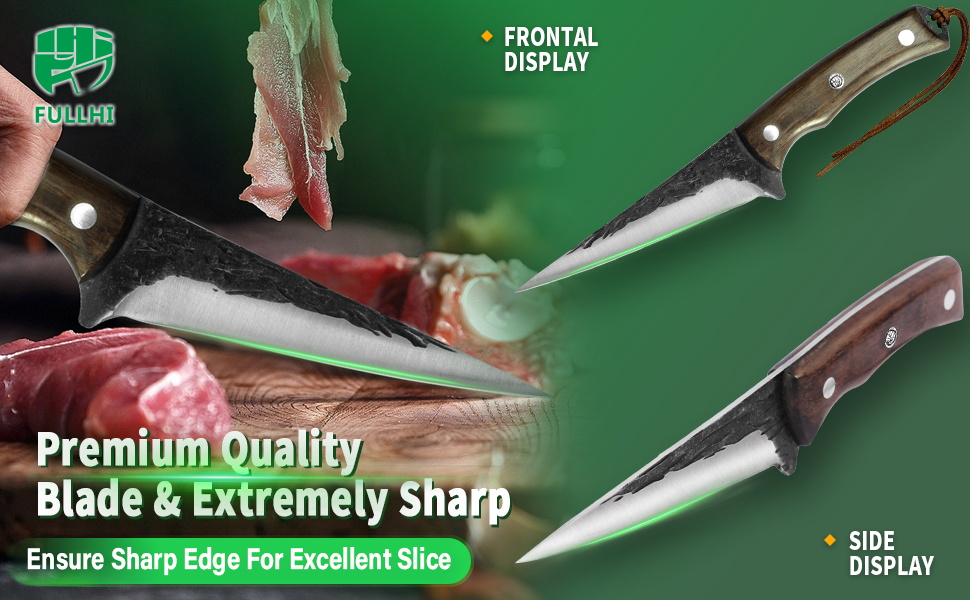 Набір кухонних ножів FULLHI з дерев'яною ручкою (11 предметів)