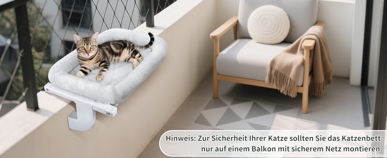 Ліжко для кота на батарею GUUSII HOME - тепле місце для відпочинку, сіре, велике (до 18 кг)