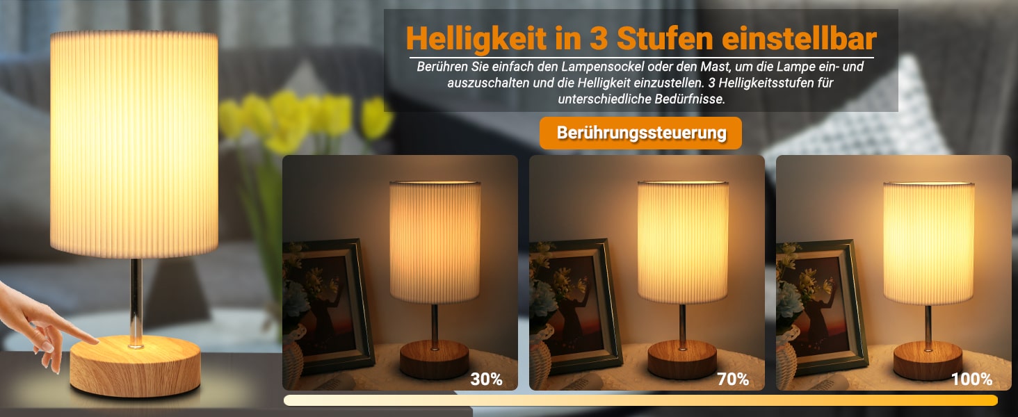 Торшер на тумбочку з сенсорним керуванням, диммування, 3 режими яскравості, мінімалістичний, для читання, циліндричний, 1 шт.