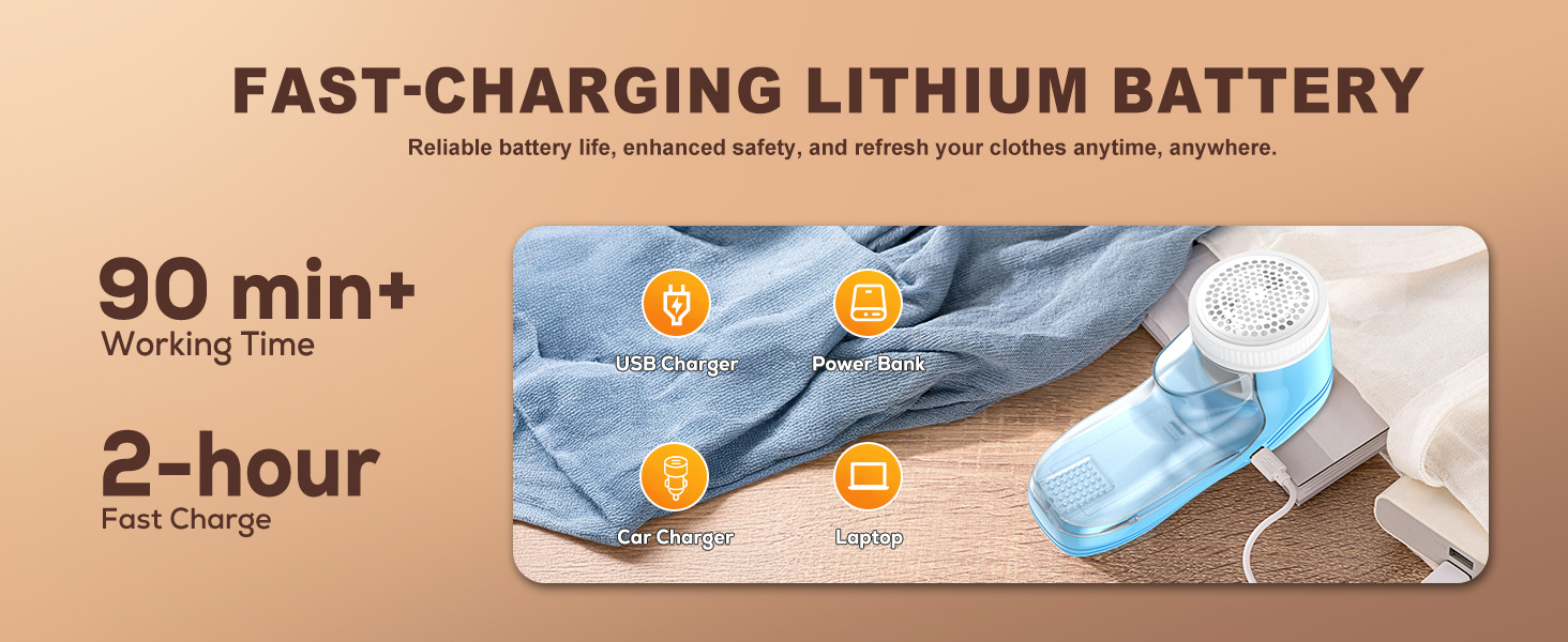 Електричний видальник ворсу для одягу та килимів, USB, 3 леза