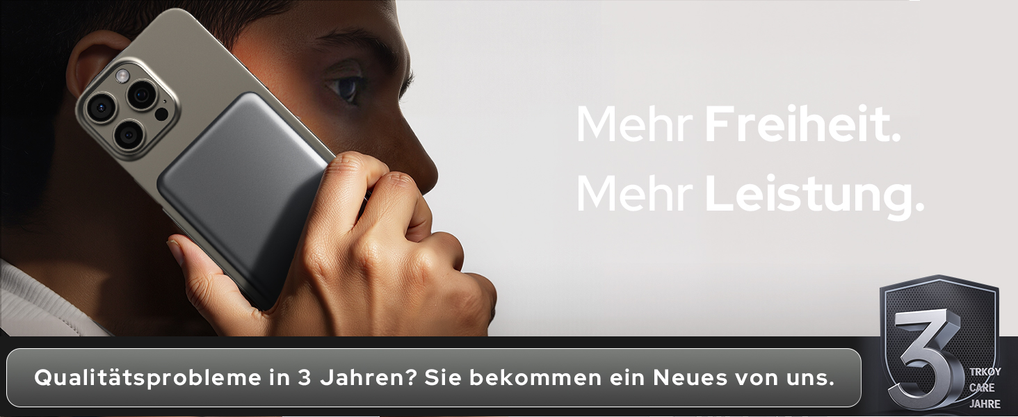 Powerbank MagSafe TRKOY Slim 5000mAh для iPhone: Кабельне та бездротове заряджання, USB-C, Зовнішній акумулятор сірого кольору