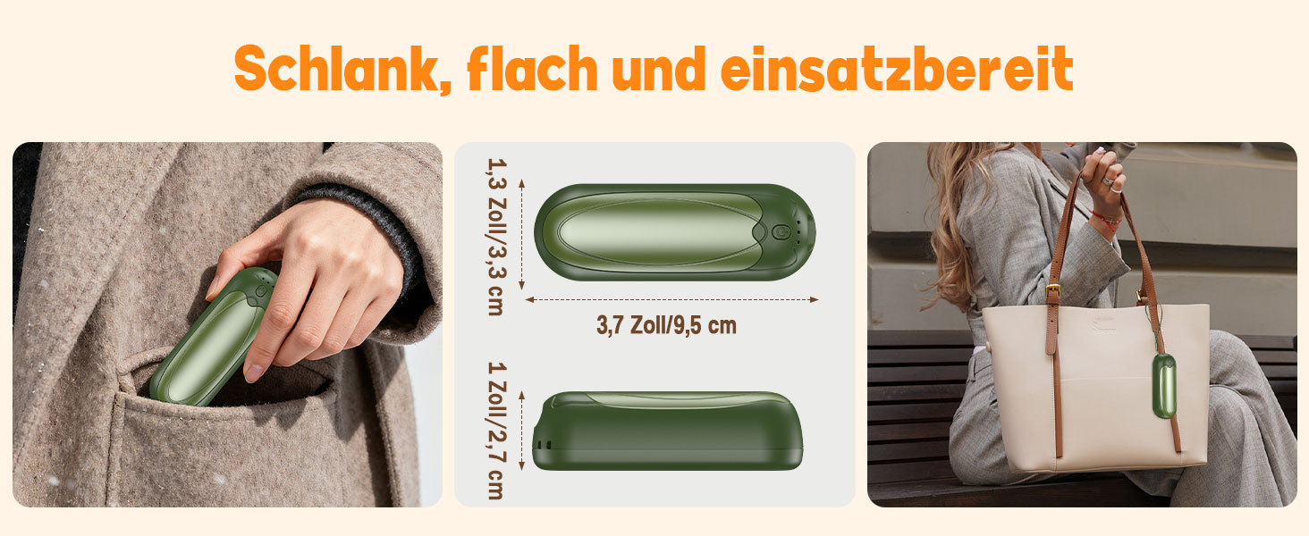 Електричні грілки для рук 2 шт. 7000mAh з 3 рівнями нагріву, портативні, з магнітним кріпленням, зимовий подарунок для жінок та чоловіків (2 шт., зелені)