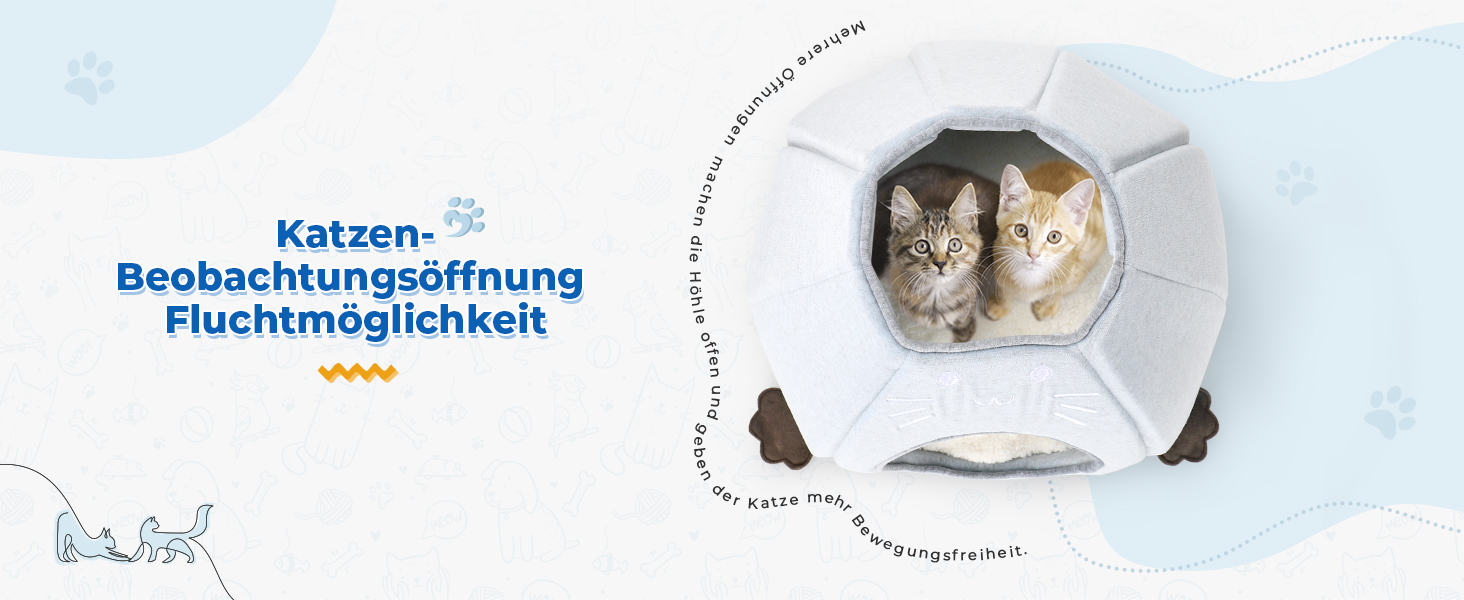 Кішка Будиночок-Печеричка для котів, сірий, 40x40x35 см, з м'якою подушкою Sherpa, M