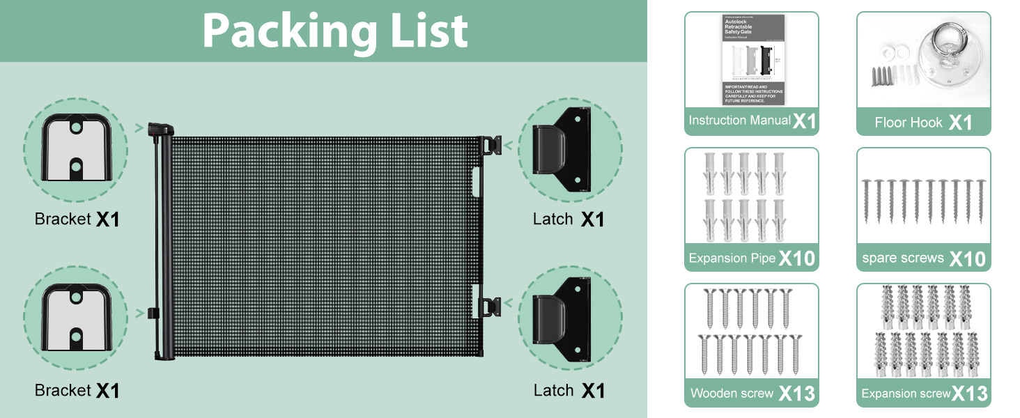 Захист для дитячих воріт Nalezuns, висувний, 0-180 см, сірий, для дітей