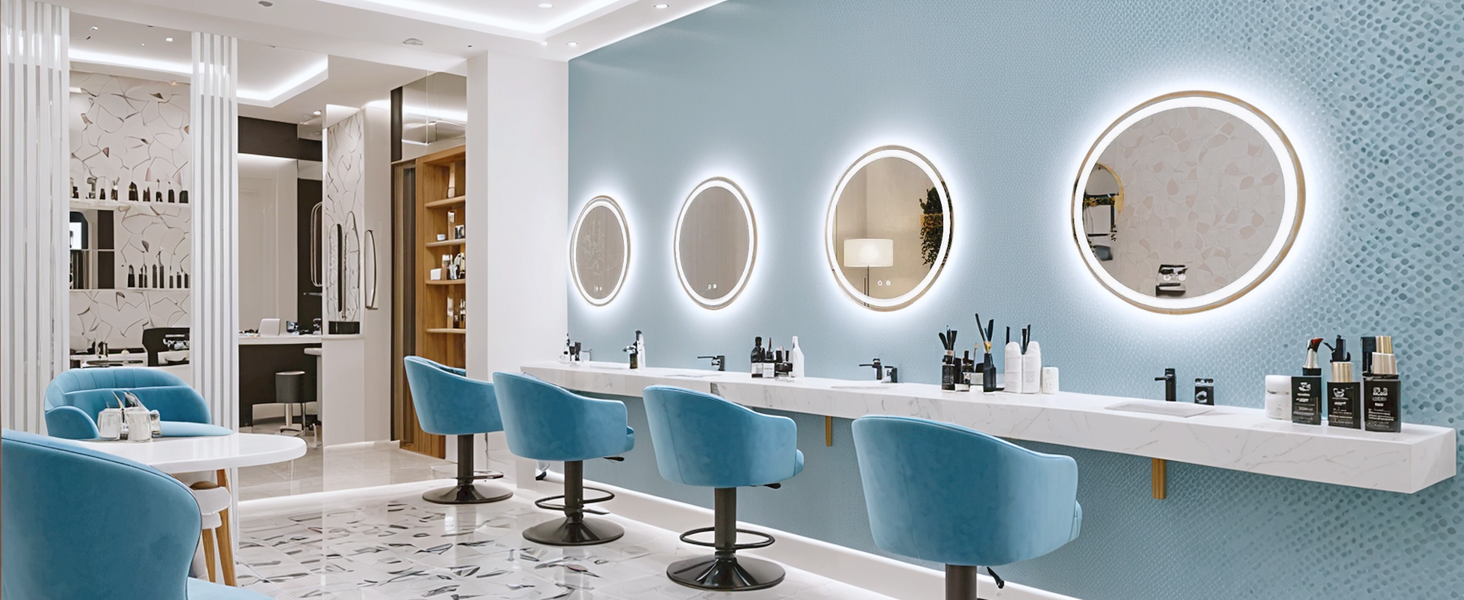 Круглий дзеркало для ванної кімнати Clevich з підсвічуванням, 80 см, сенсорне управління, протитуманне покриття, 3 кольори світла, регулювання яскравості