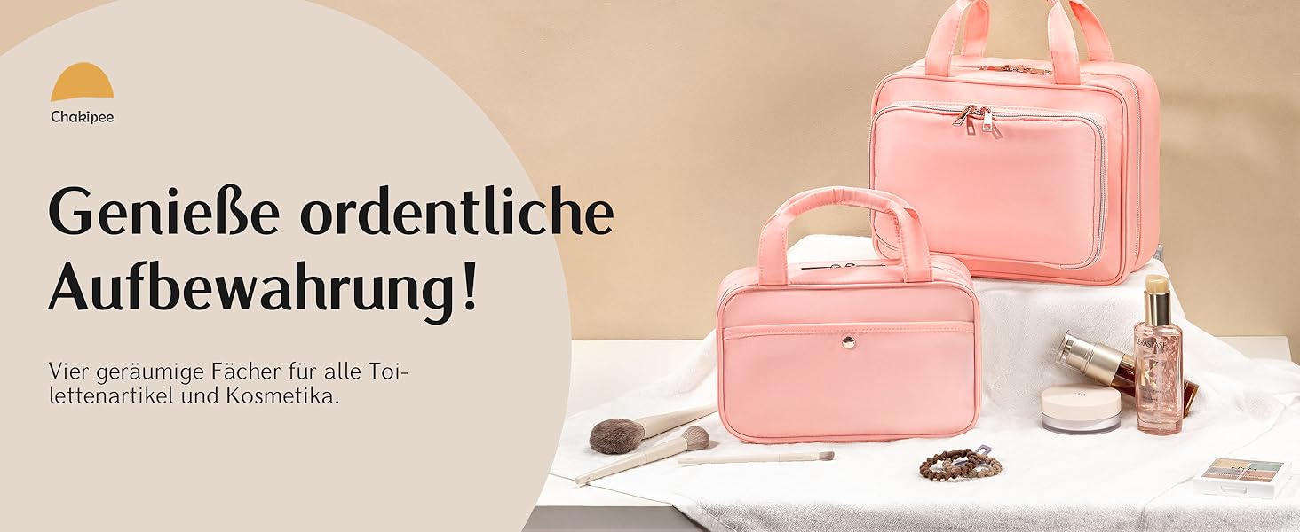Чоловіча/Жіноча дорожня косметичка для підвішування – водонепроникна косметичка з прозорим вікном, легка, рожева, середнього розміру (30x23x10 см)
