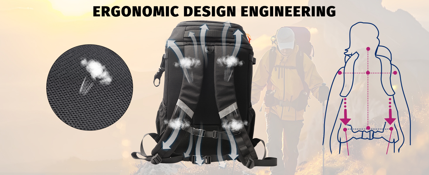 Рюкзак-холодильник HP Hope 35L, водонепроникний, ізольований, чорно-помаранчевий. Ідеально для пікніків, відпочинку на природі, кемпінгу та подорожей. Об'єм: 35 літрів, вміщує до 48 банок.