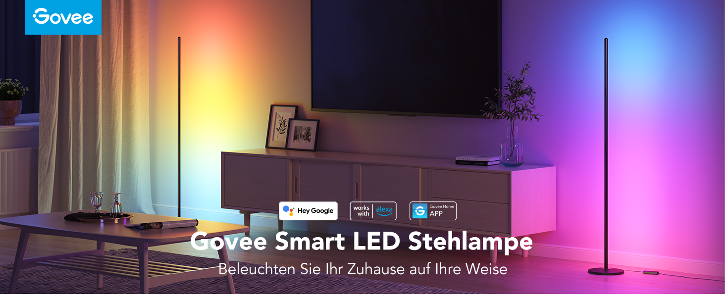 Govee LED-лампа настільна RGBIC з Wi-Fi, диммування, сумісна з Alexa та Google Assistant, 16 мільйонів кольорів, 58 режимів, музичний режим, DIY для ігор та спальні (чорний, 2 шт.)
