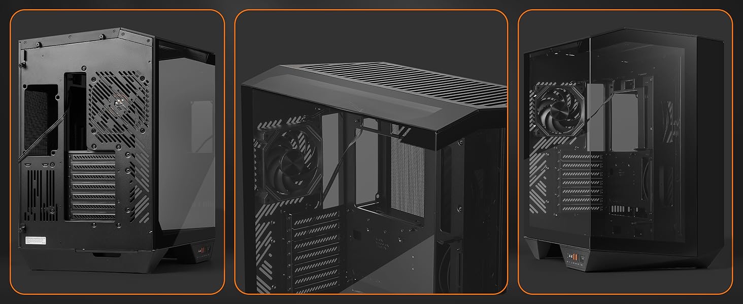 darkFlash DY470 - Корпус для ігрового ПК Full-Tower ATX з 4 PWM-ARGB вентиляторами, підтримка RTX 40, 2 камери, панорамне скло, радіатори до 360 мм (білий)