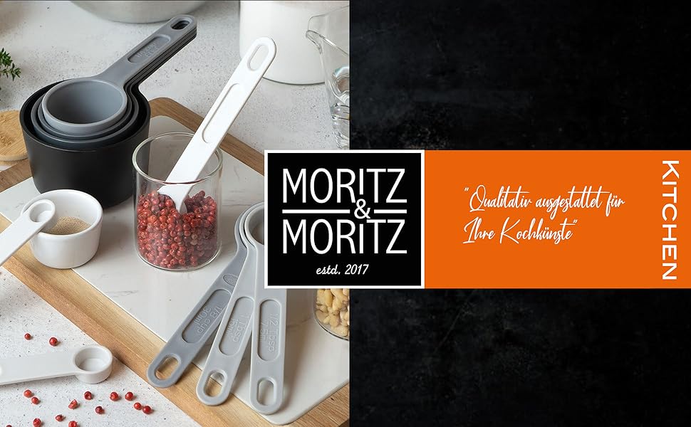 Набір мірних ложок Moritz & Moritz 11-TLG (1/4 ч.л. - 1 склянка), чорний - для приготування та випікання з дітьми