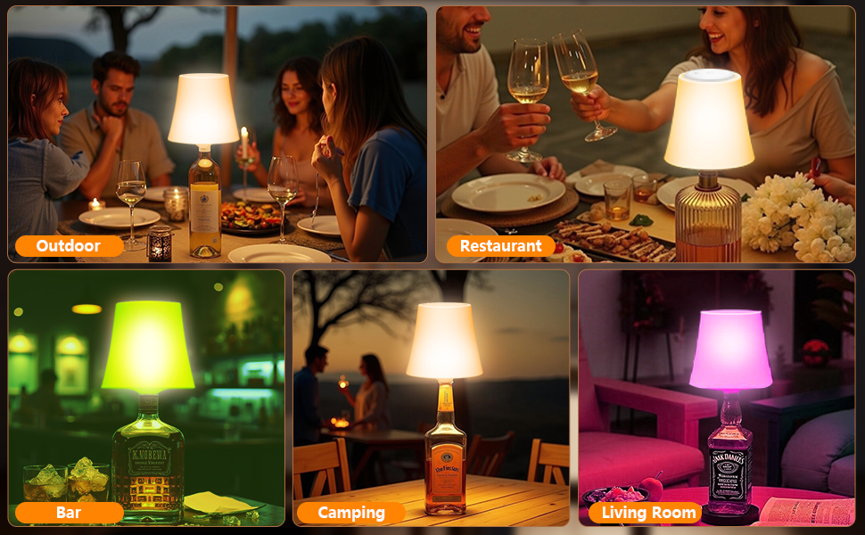 Настільна лампа LED акумуляторна бездротова 2 шт. з RGB підсвічуванням, димуванням, сенсорним керуванням, IP54 водонепроникна для спальні, вітальні, балкону