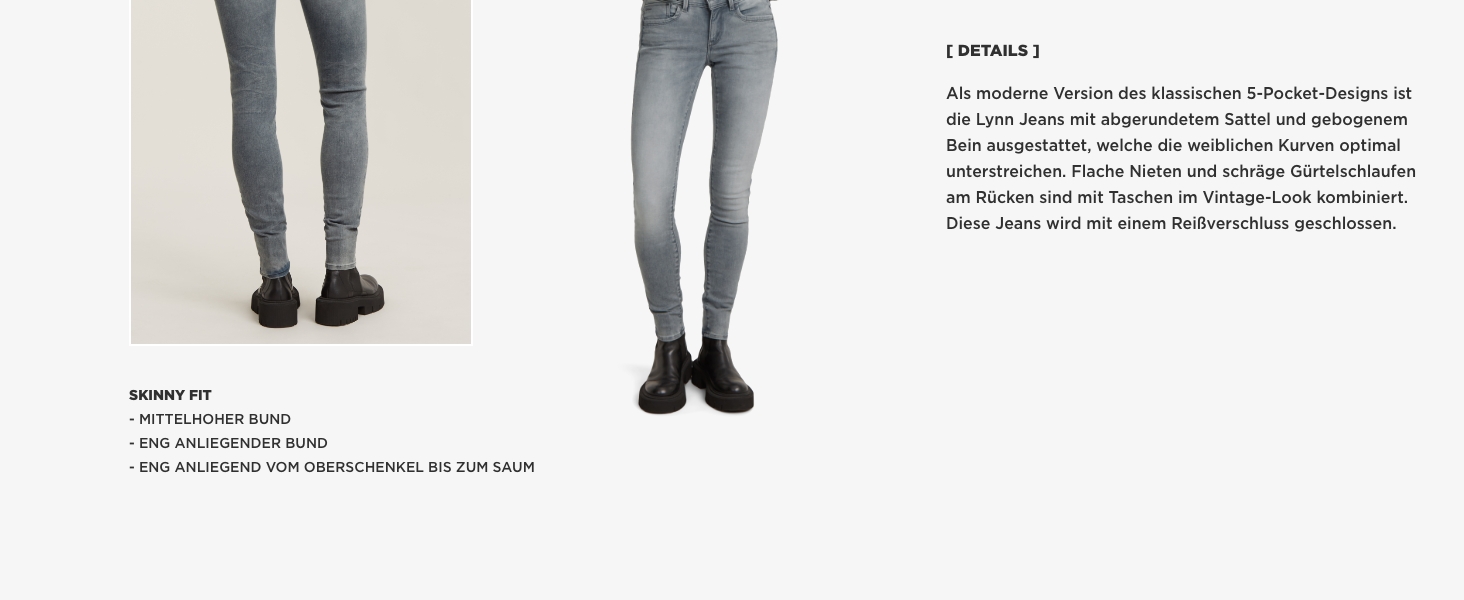 Джинси скінні G-Star Lynn Mid Waist 29/32L сині (Medium Aged) - Оригінал