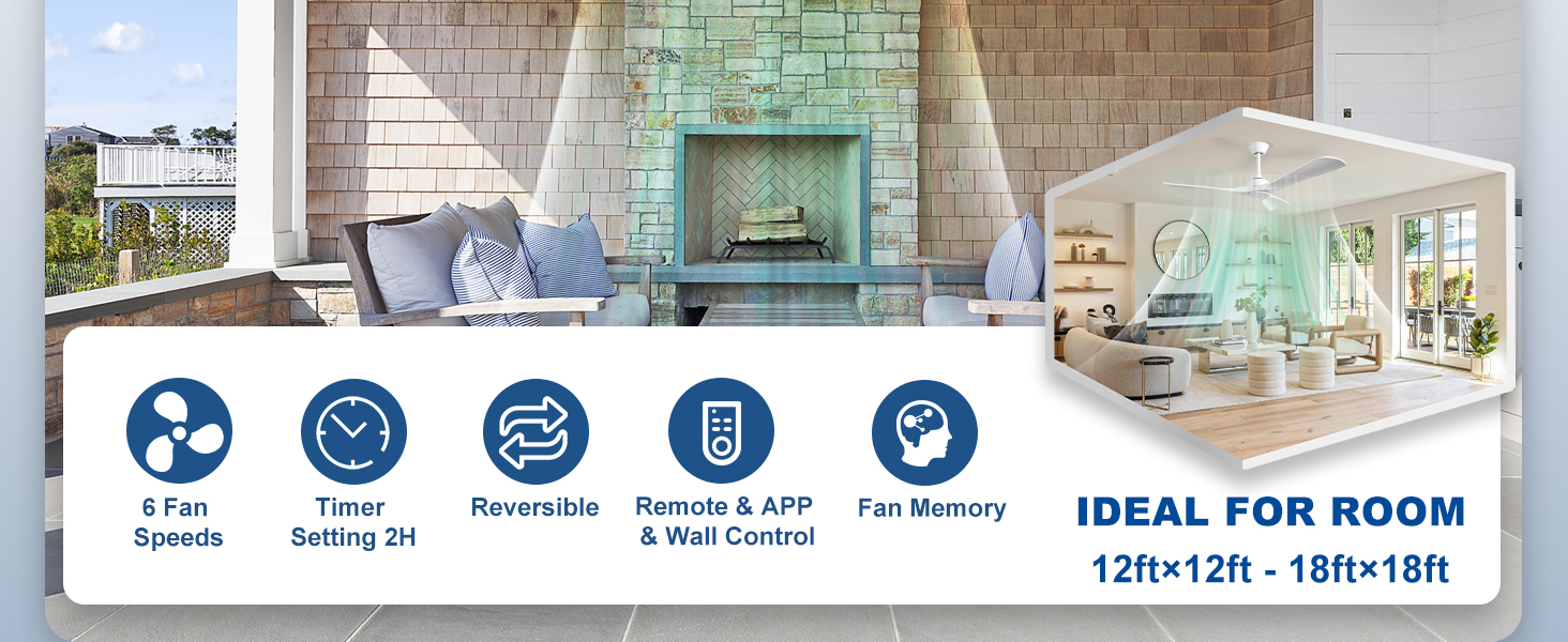 Стеляний вентилятор Depuley Leise з підсвічуванням для вулиці: LED лампа з вентилятором для саду, тераси - 132см, з підсвічуванням та APP для вітальні, ресторану, офісу (Білий, 52'' без підсвічування)