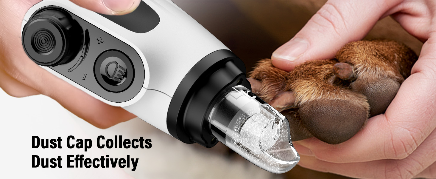 Шліфувальник кігтів для собак Casfuy Smarter Krallenschleifer 6-ступінчатий – 50% потужніший, з 2 LED-лампами, тихий, акумуляторний, для собак та котів великих, середніх та малих порід, білий