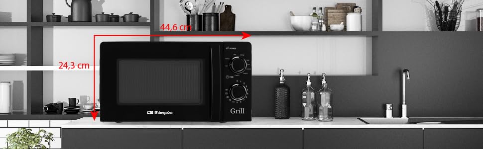 Мікрохвильова піч Orbegozo MI 2115, 20 л, 700 Вт, білий колір, з грилем