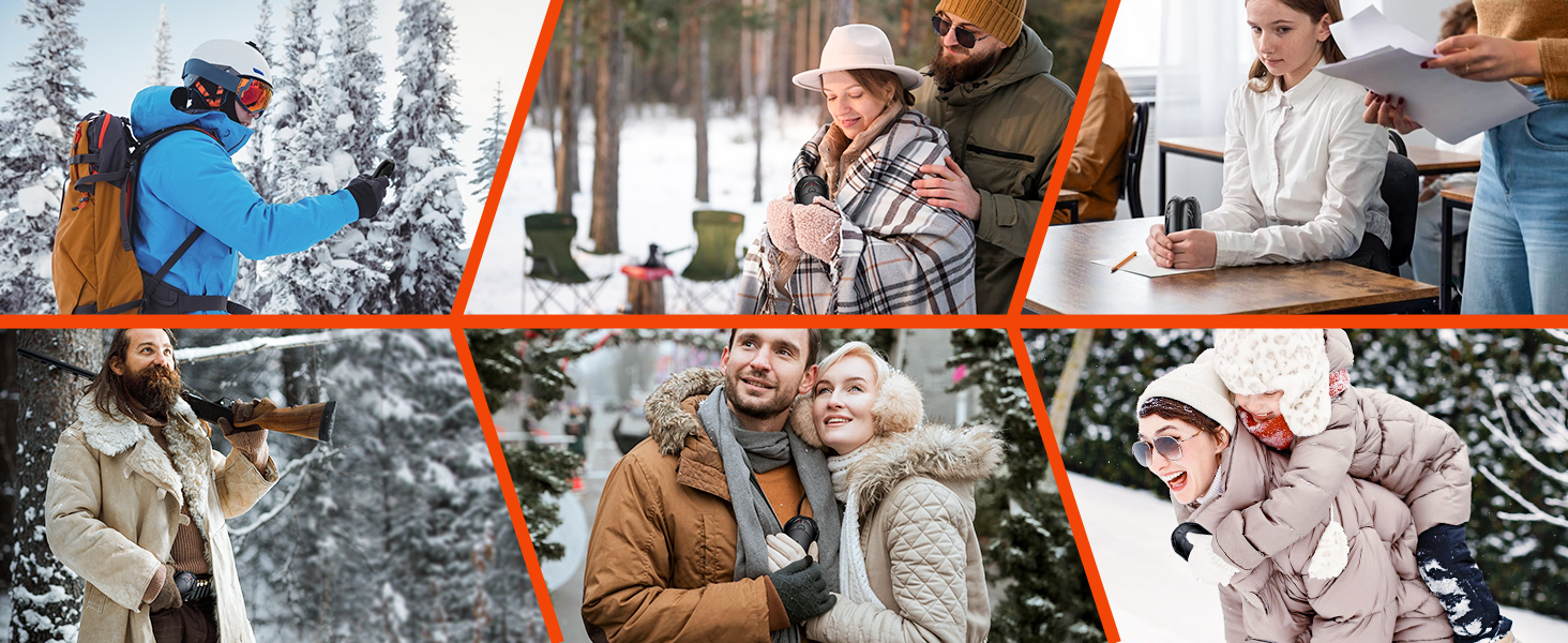 Електричні грілки для рук 2 шт. OUTJUT, 6000mAh, 3 режими нагріву, USB, 20 годин роботи, для спорту та відпочинку на природі, подарунок на Новий рік, чорний