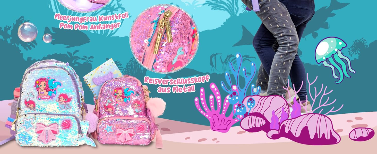 Рюкзак для дівчинки Єдиноріг, дитячий рюкзак з паєтками, персоналізований рюкзак Kawaii для школи/садочка, подарунок на день народження/Новий рік (рожевий, 38 см)