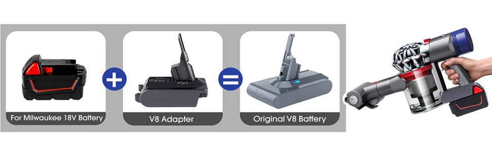 Адаптер для пилососів Dyson V7 V8 від Makita 18V Li-Ion акумулятора (EIN18V8)