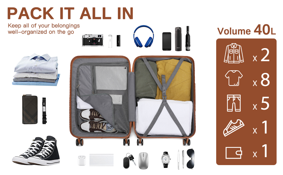 Чохол-валіза KONO, валіза на колесах, ручна валіза 67*44*27 см, ABS, 8 коліс, TSA-замок, блакитний (жовтий), 2 шт.