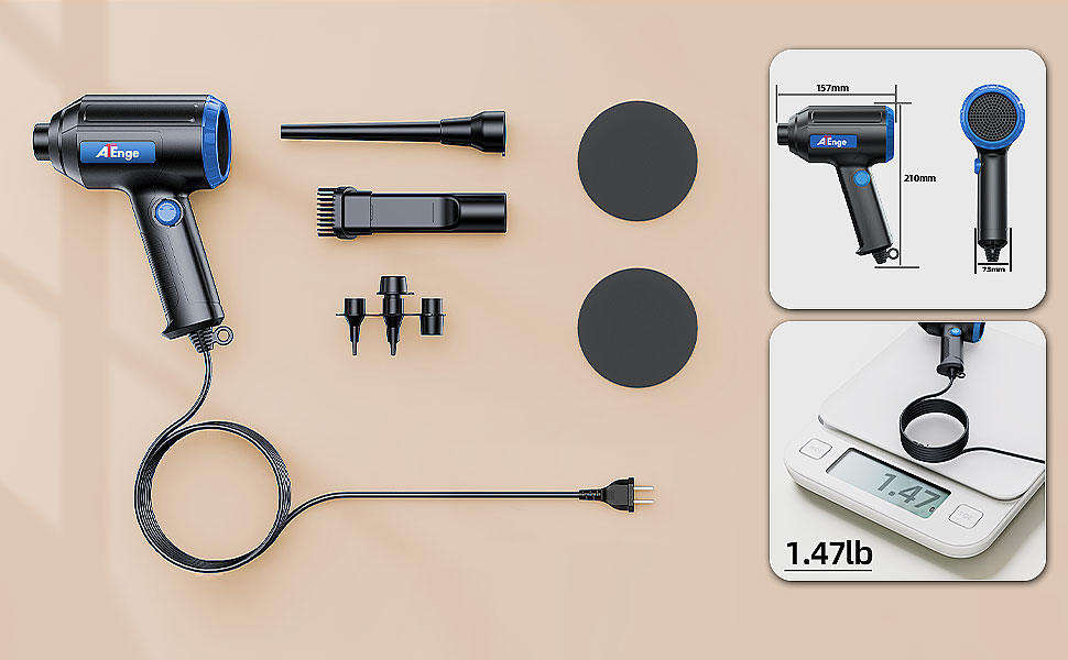 Електричний пилосос для пилу ATENGEUS 500W з регулюванням швидкості для ноутбука, ПК, офісної техніки та диванів