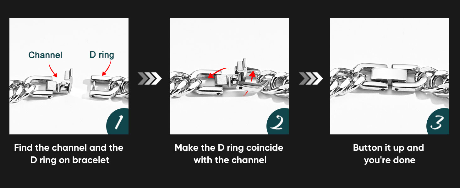 Чоловічий браслет з нержавіючої сталі 2 шт. - браслети для чоловіків срібного/чорного/золотого кольору. Браслет-танцююча ланцюжок. 19/21/23 см. Подарунок для чоловіка, батька, сина, друга, чоловіка, брата. Срібло, 8 мм ширина, 19.0 см