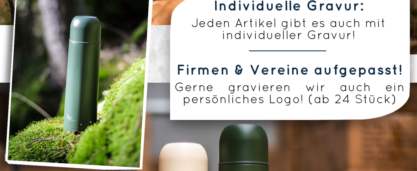 Термос Milu: ізольована фляга з нержавіючої сталі, 100% без витоку, подвійна ізоляція (оливковий, 1000 мл)