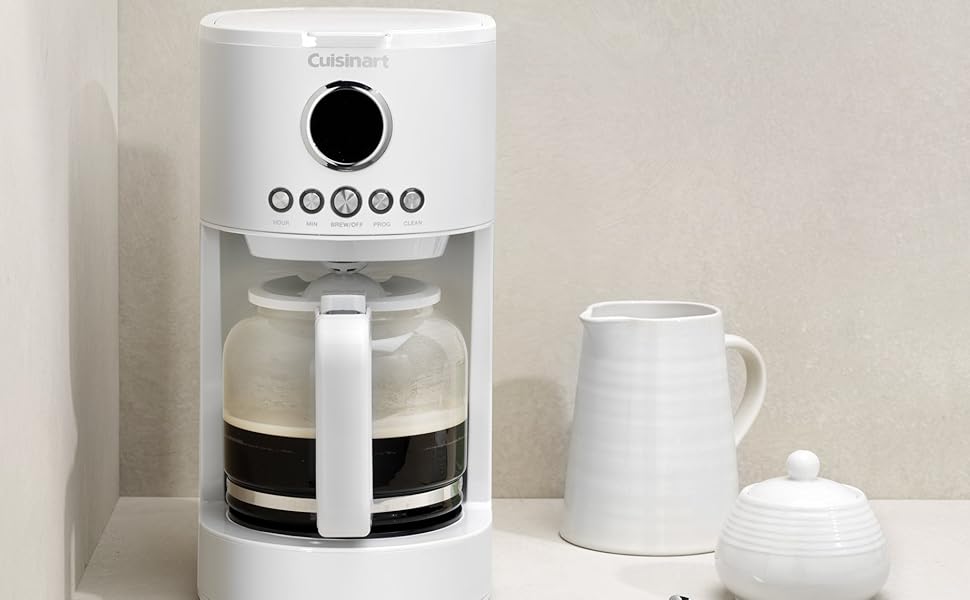 Кавомашина фільтрувальна Cuisinart 1.8л, 12 чашок, з програмуванням, підтримка тепла | Білий камінь
