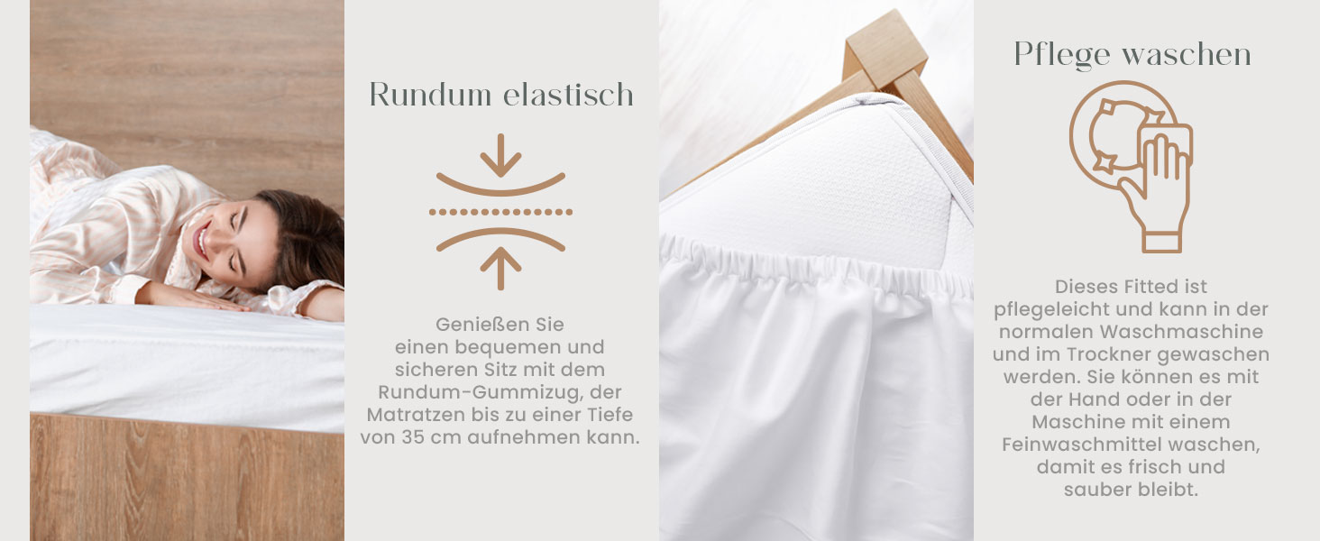 Utopia Bedding - 6-Piece Fitted Sheet Set - 180 x 200 cm - White - Brushed Microfiber Fitted Sheet - 35 cm Deep Pocket