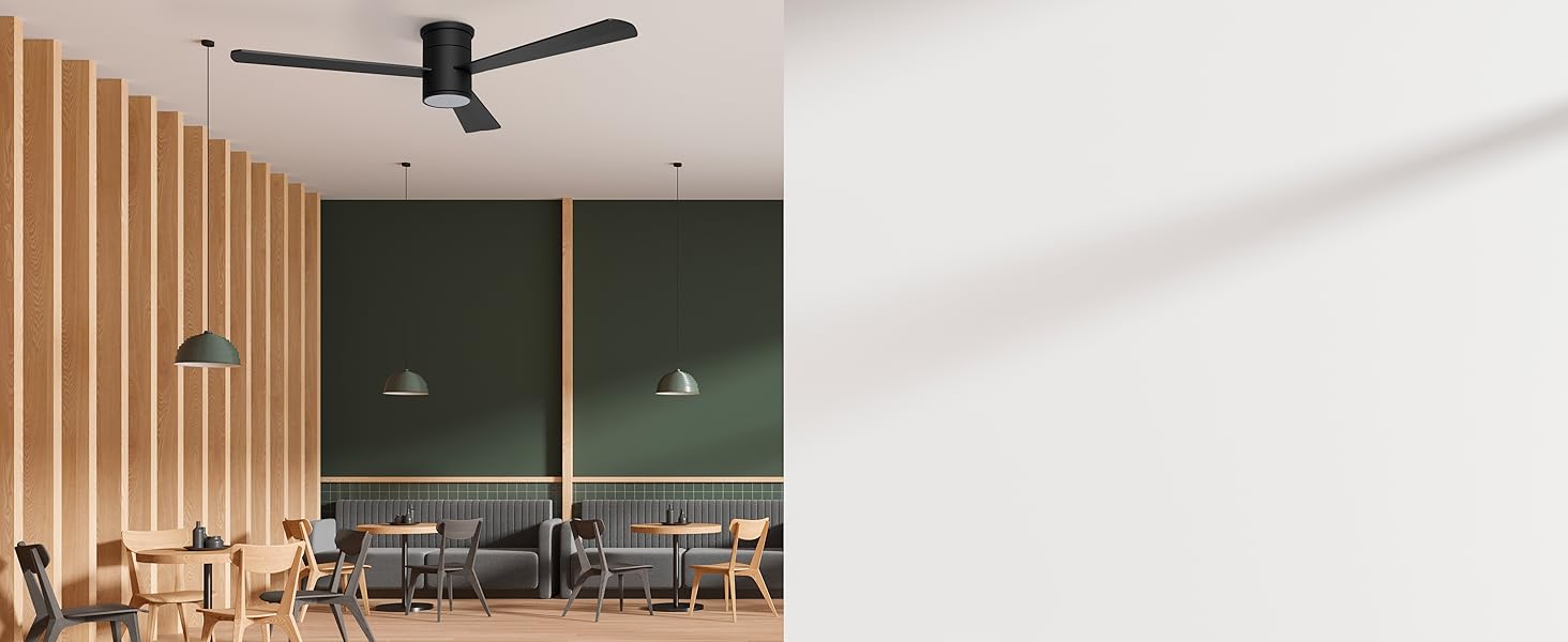 Стеляний вентилятор Noaton® Fornax Weiß з підсвічуванням, діаметр 132 см, DC двигун 40 Вт, регульоване LED-модуль 22 Вт, 3 колірні температури, пульт дистанційного керування, таймер, потік повітря до 185 м³/хв (Zoya BB)