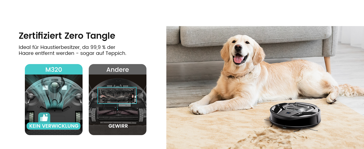 Робот-пилосос LEFANT M320 з функцією миття, потужність 6000 Па, уникнення перешкод, розпізнавання килимів, керування через додаток/Alexa, зона заборони, чорний