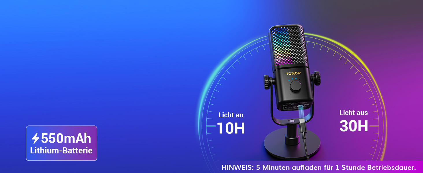 Мікрофон TONOR TCX3 для Xbox з RGB підсвічуванням та контролем Gain, акумулятор 30 годин, для стримінгу та подкастингу, сумісний з відеокартами