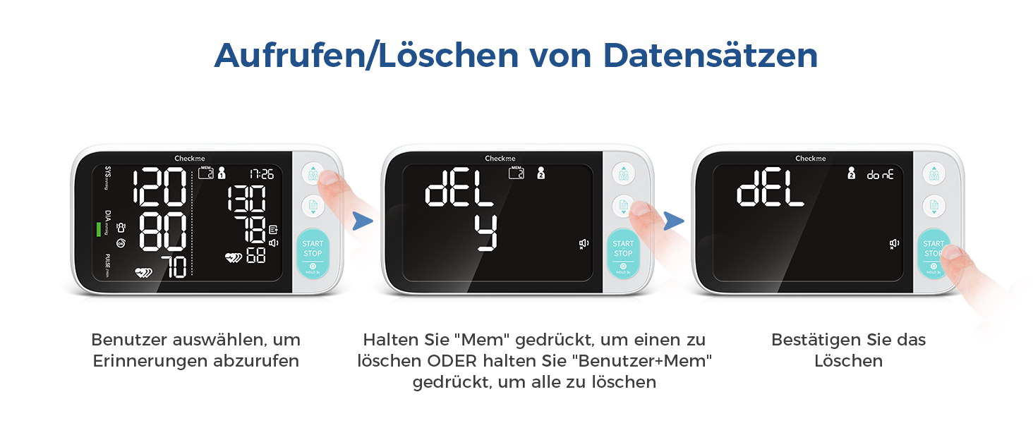 Тонометр на плече CheckMe з великим екраном, Bluetooth, виявлення аритмії, для вагітних та діабетиків, 22-45 см, чорний