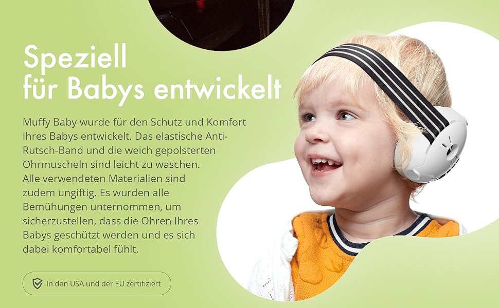 Навушники для захисту слуху Alpine Muffy Baby Klassik - для малюків до 36 місяців, чорний