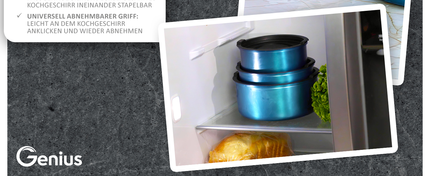 Набір посуду Kelton 27 предметів: каструлі, сковороди з антипригарним покриттям, набір для приготування їжі, без PFOA та PTFE, знімні ручки