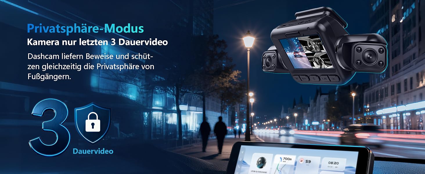 Автомобільний відеореєстратор HUPEJOS V8Pro 4K 4-канальний, 360 градусів, передня та задня камери, глянцевий чорний