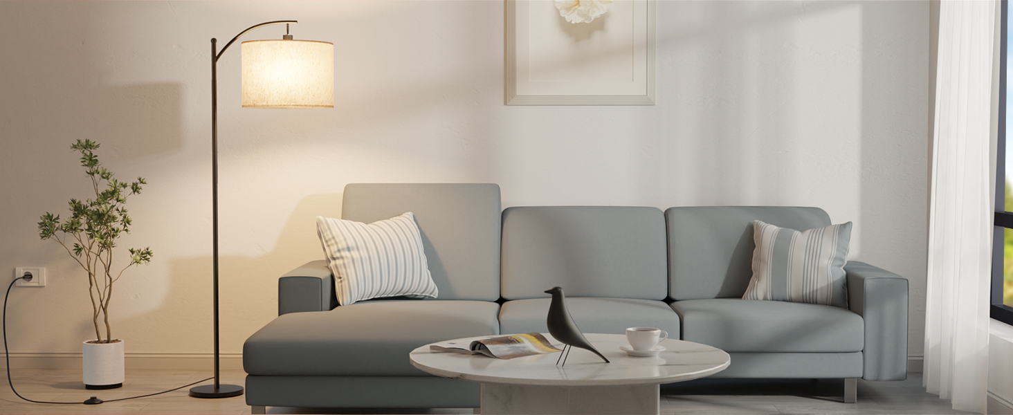 LED торшер GLUROO для вітальні з пультом дистанційного керування, сучасний, з 3 кольорами, регульована яскравість, диммування, з вимикачем на ніжці