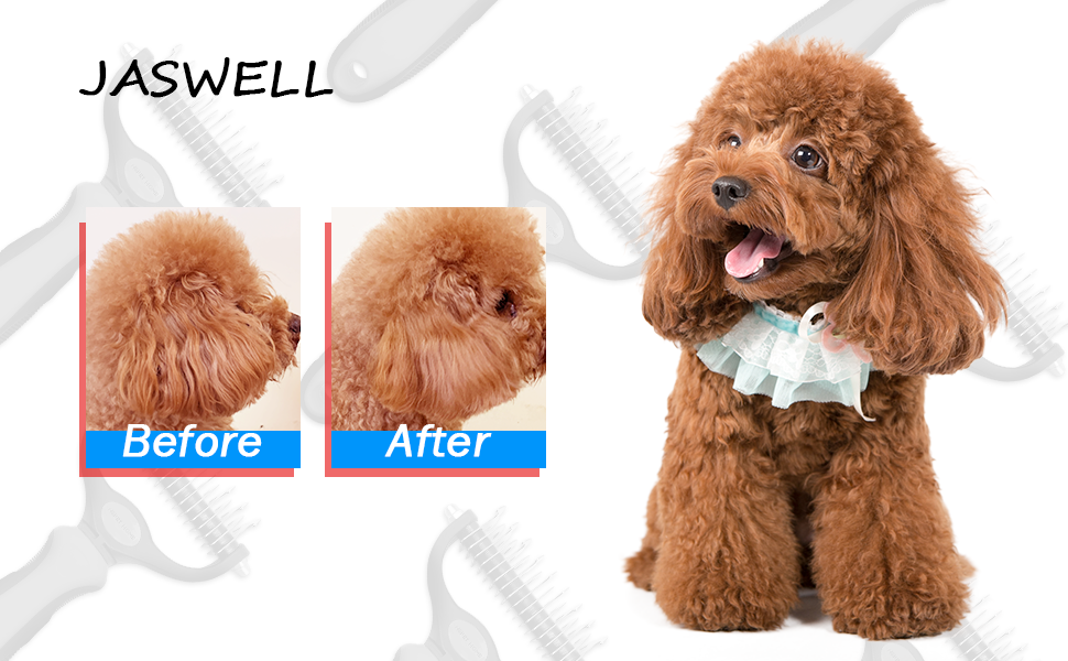 Щітка для вичісування підшерстка собак та котів з середньою та довгою шерстю - проти ковтунів та підшерстка, блакитна