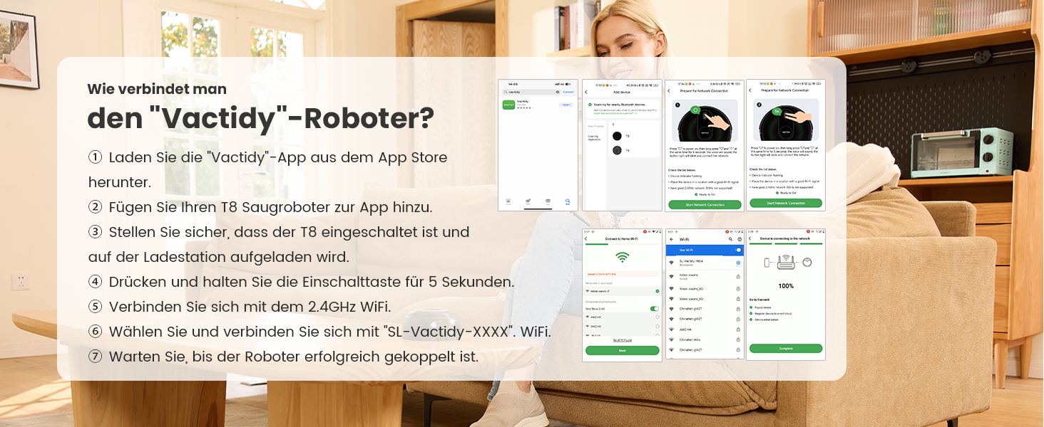 Робот-пилосос Vactidy Nimble T8 2-в-1 з функцією миття, 3000Pa, чорний