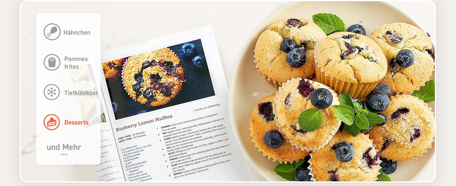 Фритюрниця без олії COSORI CP158-AF, Біла, 11 функцій, Економія енергії 55%, 100 рецептів, Shake Reminder, Лауреат Stiftung Warentest 2024