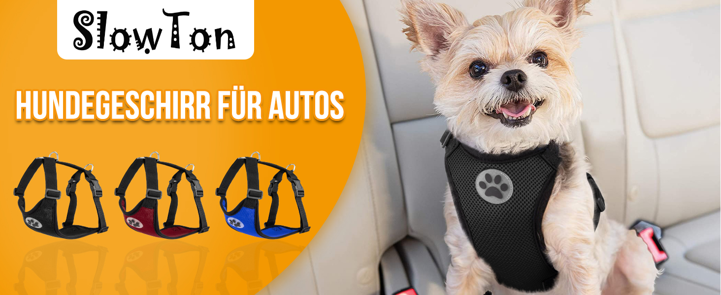 Шлейка для собак SlowTon, No Pull, для малих та середніх собак, м'яка, дихаюча, лімоний колір