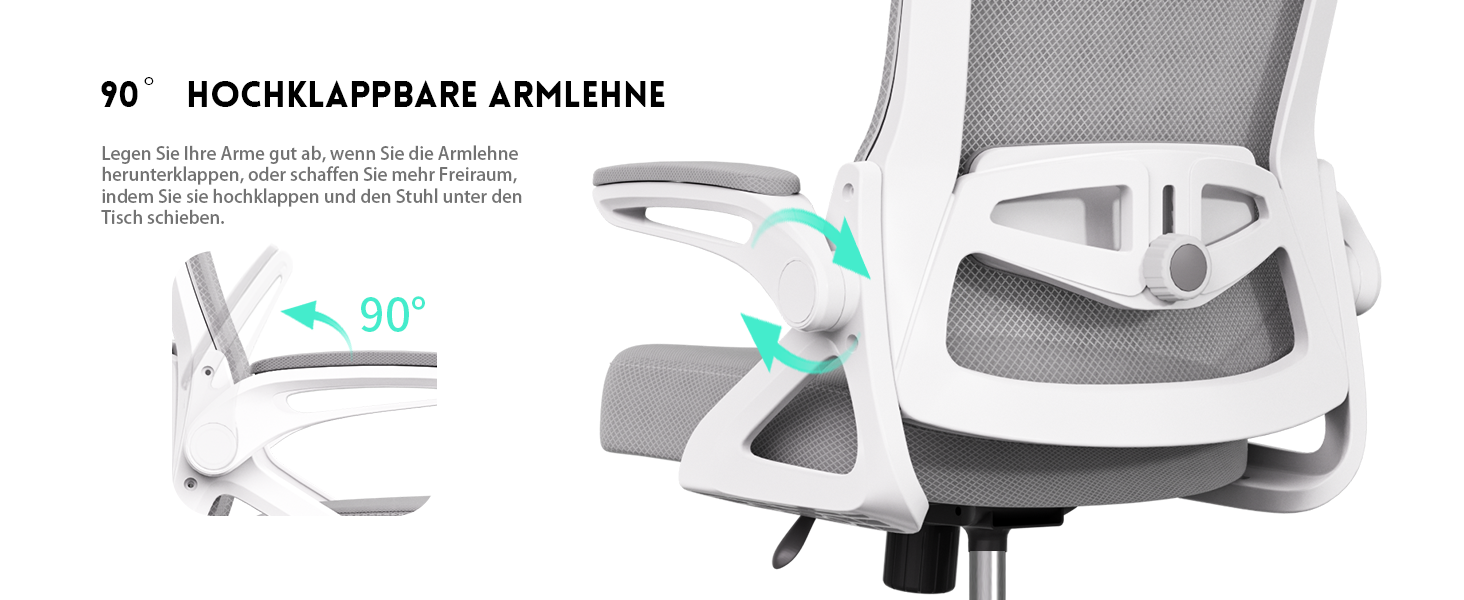 Ергономічне крісло для офісу та геймінгу з регульованими підлокітниками, широке сидіння