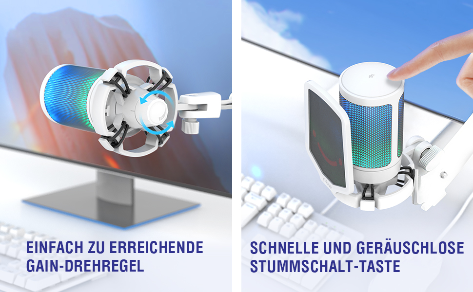 Ігровий мікрофон FIFINE з кріпленням, USB мікрофон для запису подкастів, стрімінгу, студії, MAC, PS4, PS5 (Мікрофон+Кріплення)