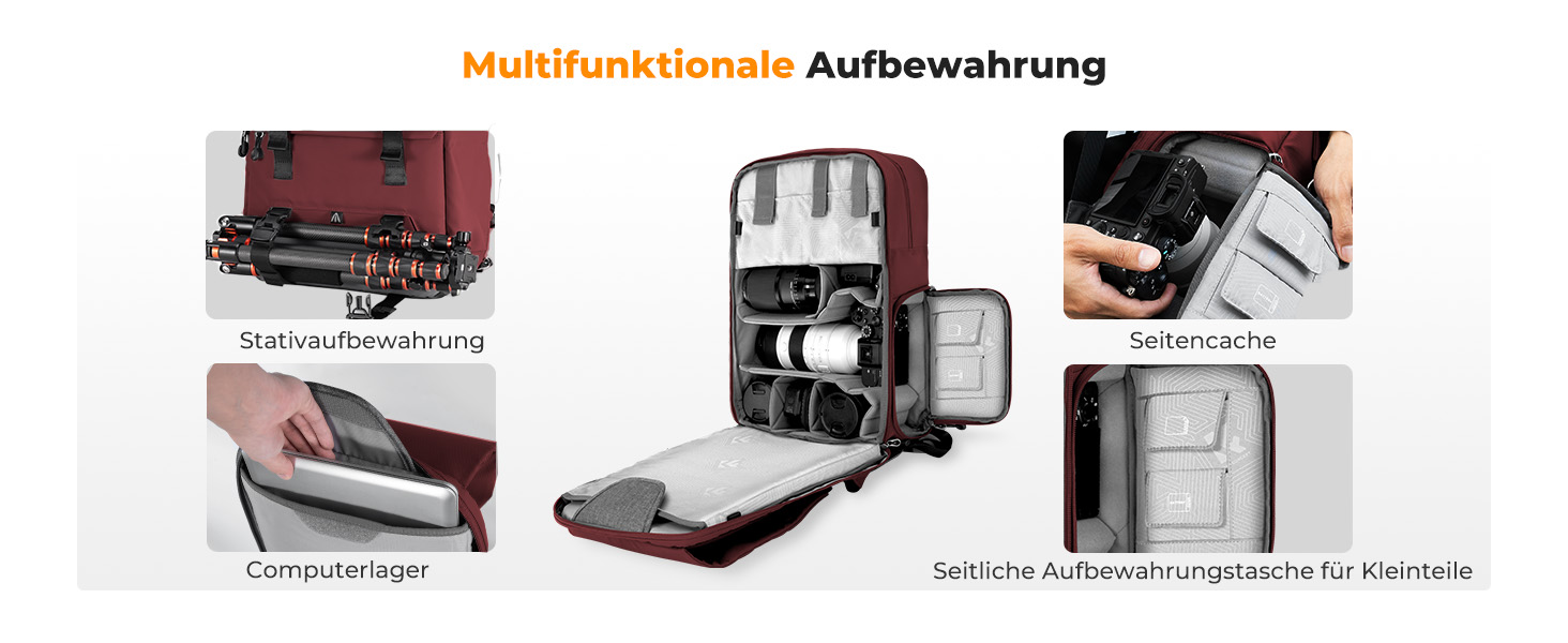 Рюкзак для камери K&F CONCEPT 20L з відділенням для ноутбука 15.6