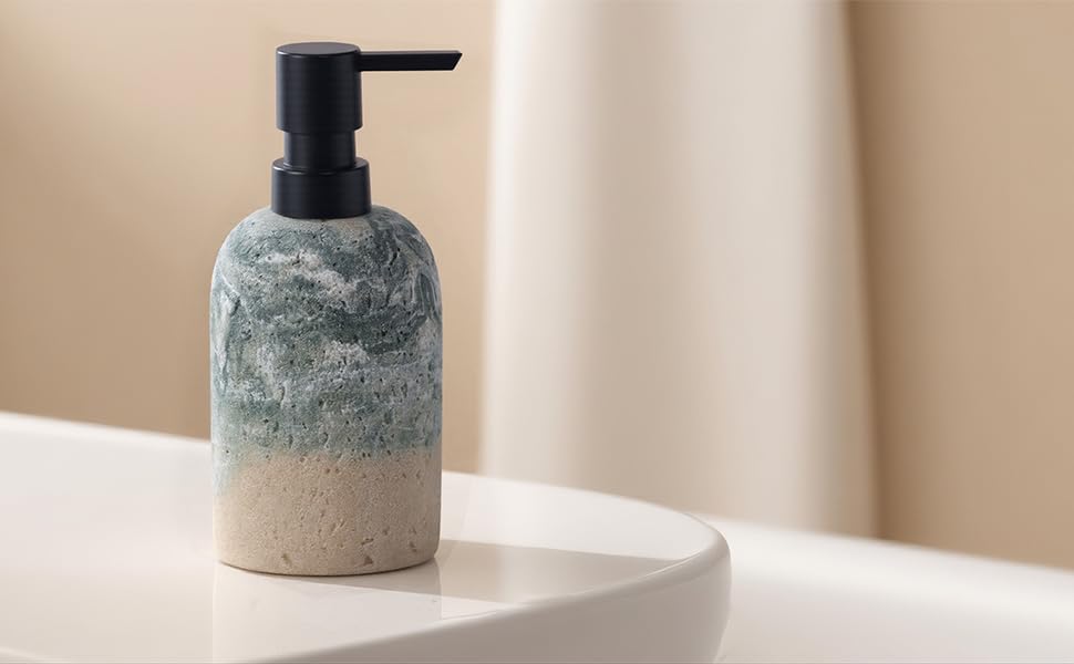 Набір для ванної кімнати 3 в 1: дозатор для мила, мильниця та тримач для зубних щіток, білий (сіро-зелений), DREI