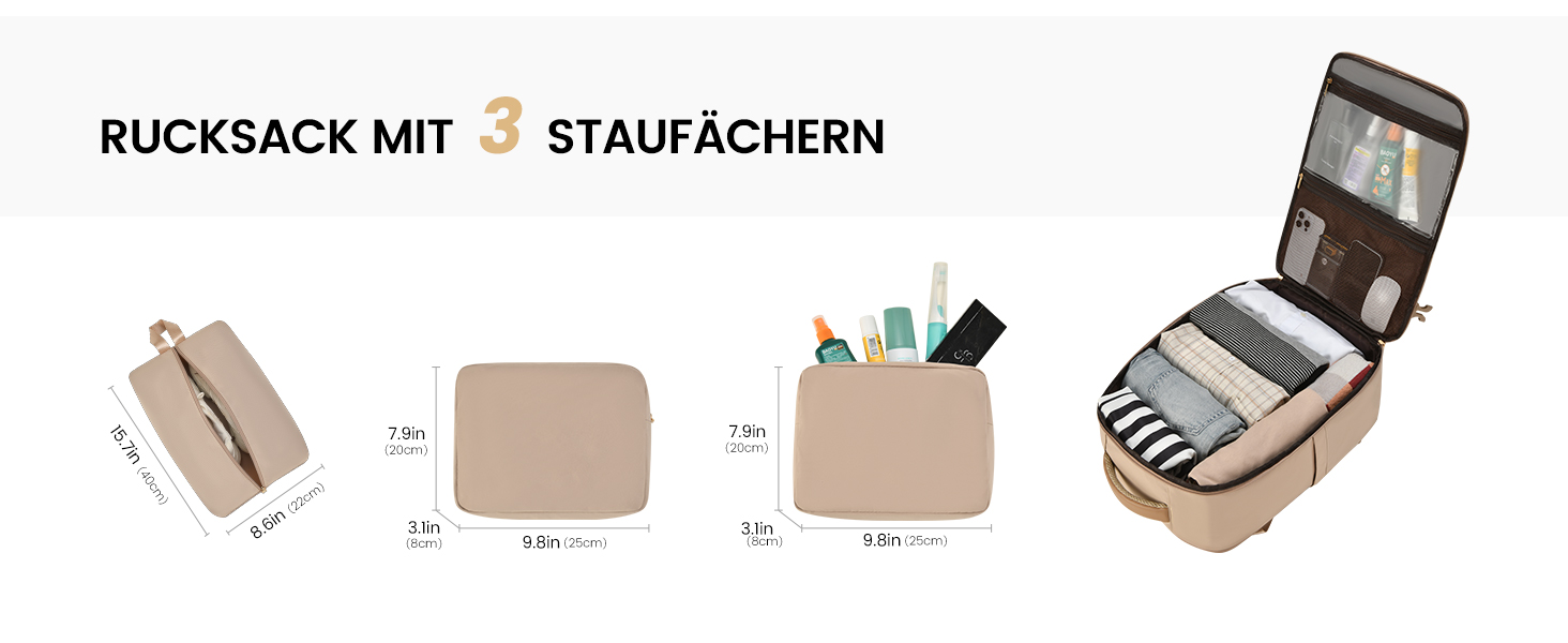 LOVEVOOK Рюкзак ручної об'єм 40L, 45x33x20cm: Рюкзак для подорожей та бізнесу, розширюваний, ручна поклажа, чорний