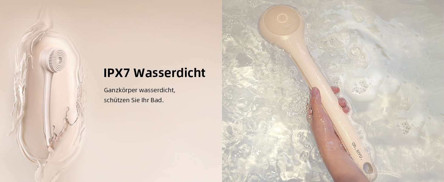 Електрична щітка для спини Gentle Exfoliating, з довгим ручним, для глибокого очищення, для жінок, чоловіків, літніх людей, рожевого кольору