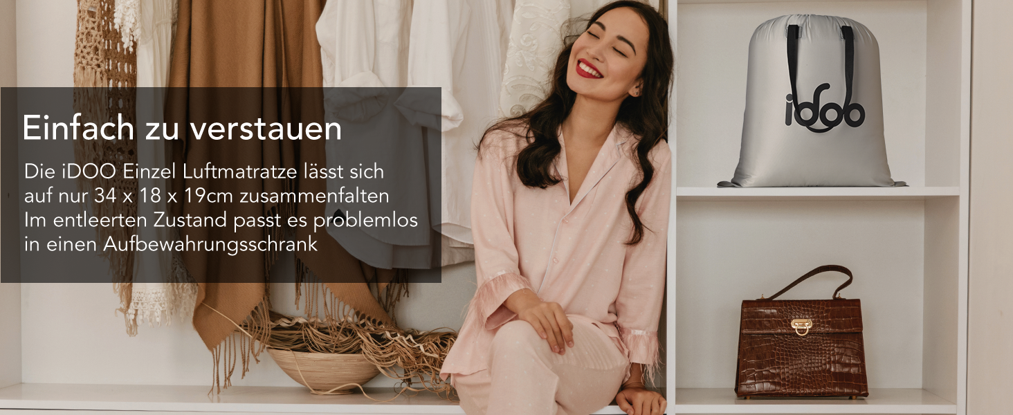 Надувний матрац iDOO самостійно надувний, 2 особи, з електричним насосом, для кемпінгу, 152x203x46 см, 295 кг