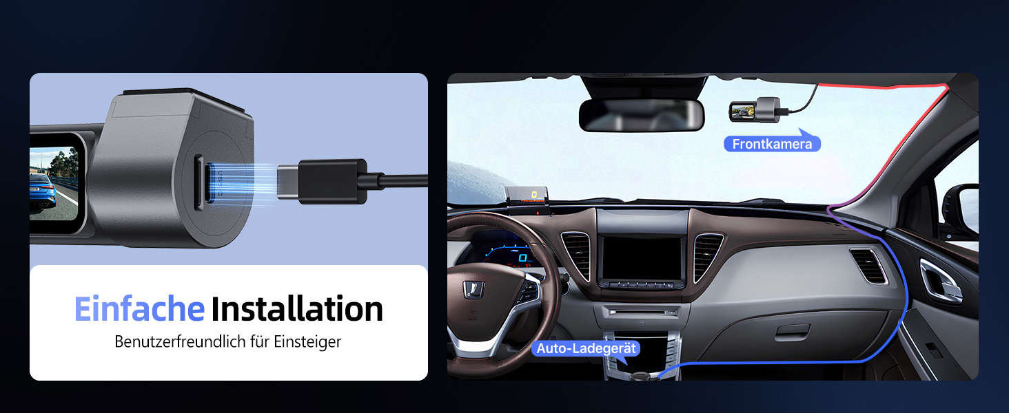 Dashcam CIEVIE C200: 4K, IPS 1.5', WiFi 5G, 64GB, 360° обертання, WDR, Нічне бачення, Паркування 24/7, G-сенсор, Loop, 170°
